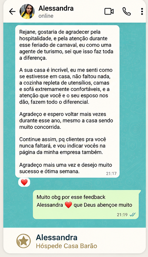 Feedback real Casa Barão