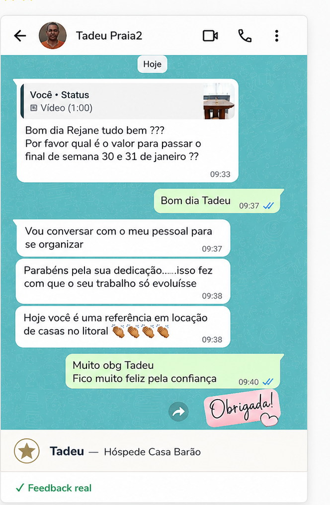 Feedback real Casa Barão