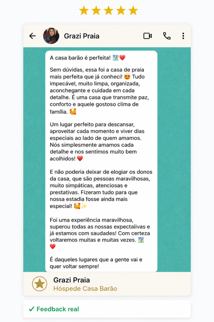 Feedback real Casa Barão